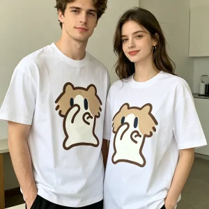 Monthly salary Meow printed top, student couple top, T-shirt, unisex