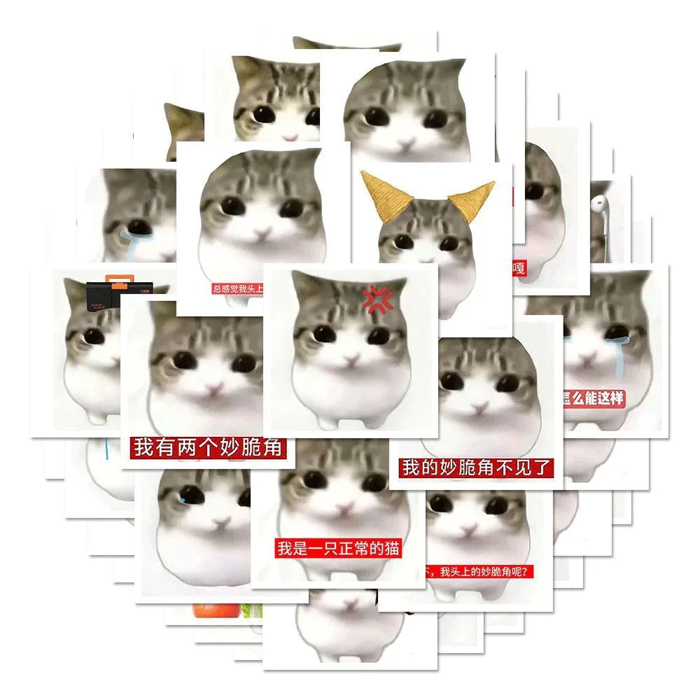 54 Unique Crispy Triangle Cat Meme Stickers