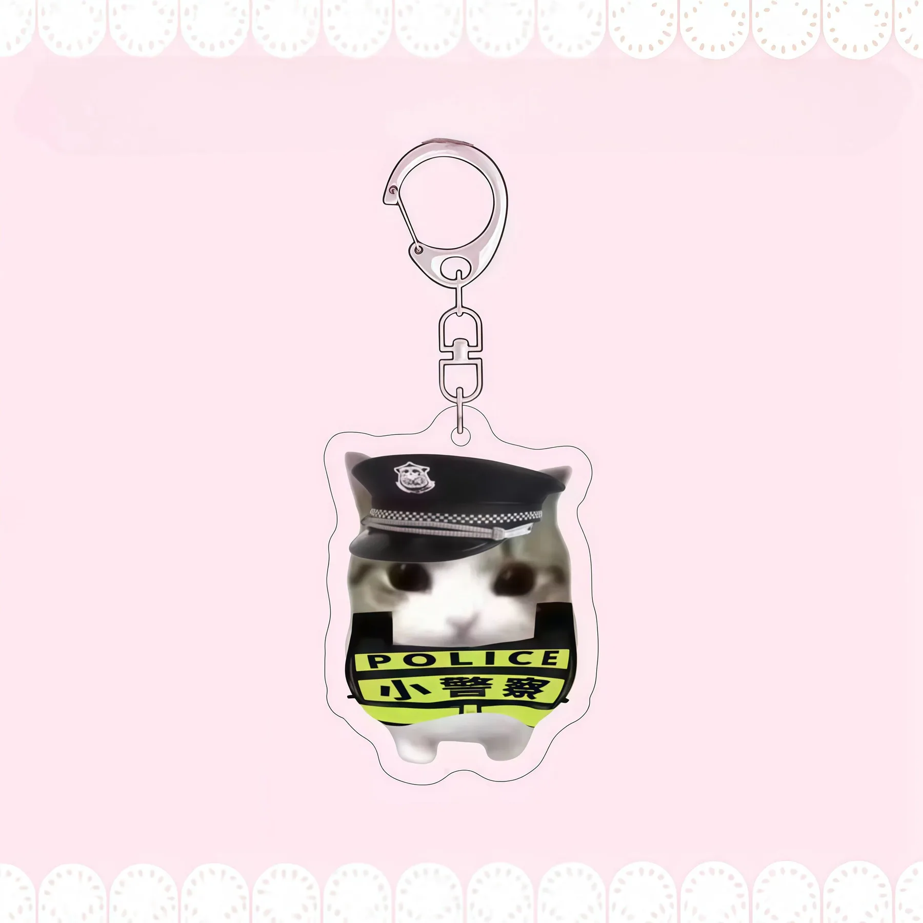 Crispy Triangle Cat Meme Keychain