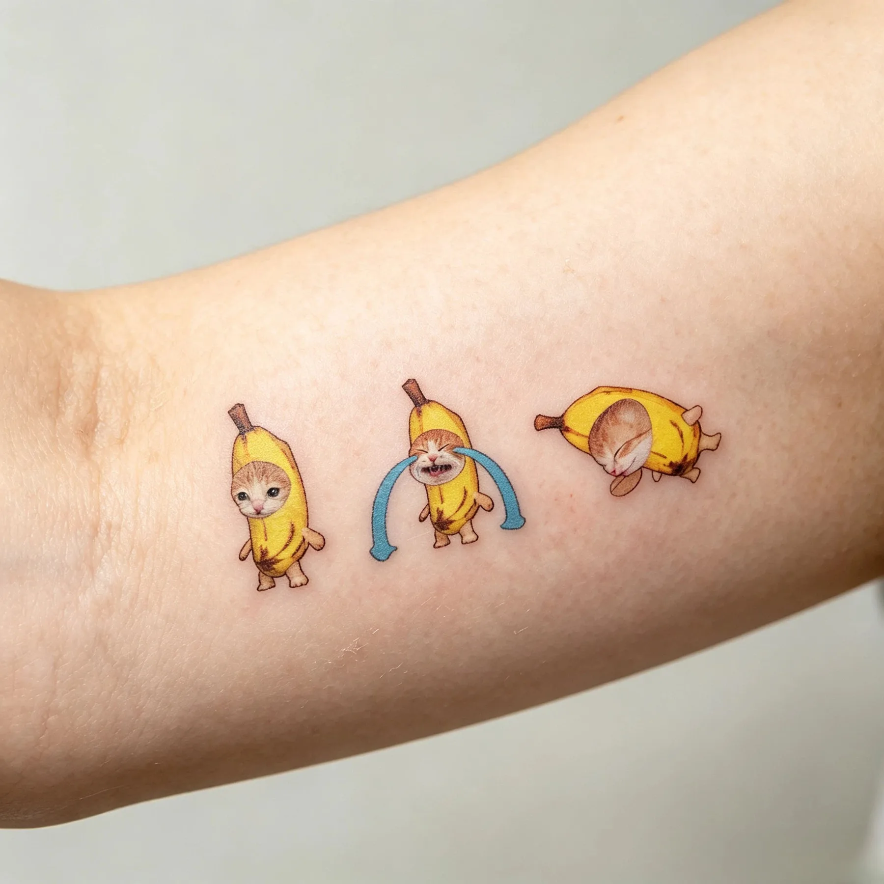 Disposable Banana Cat Temporary Tattoos (12 tattoos per sheet)