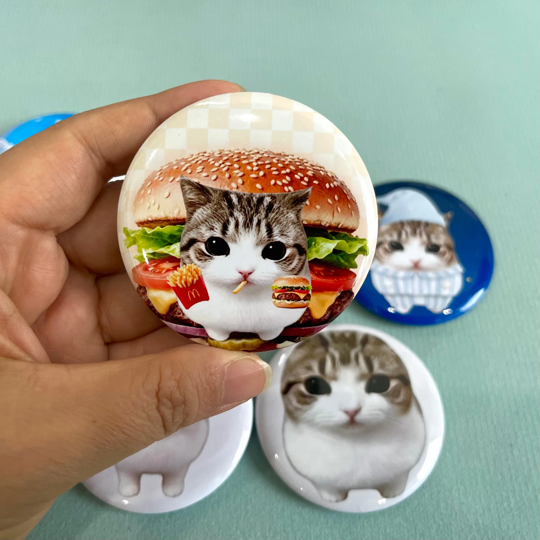 Cheesy Triangle Cat Badge