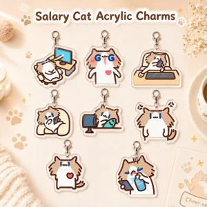 New Arrival Monthly‑Salary Cat Super‑Cute Ins‑Style Cartoon Couple Bag Charm Keychain