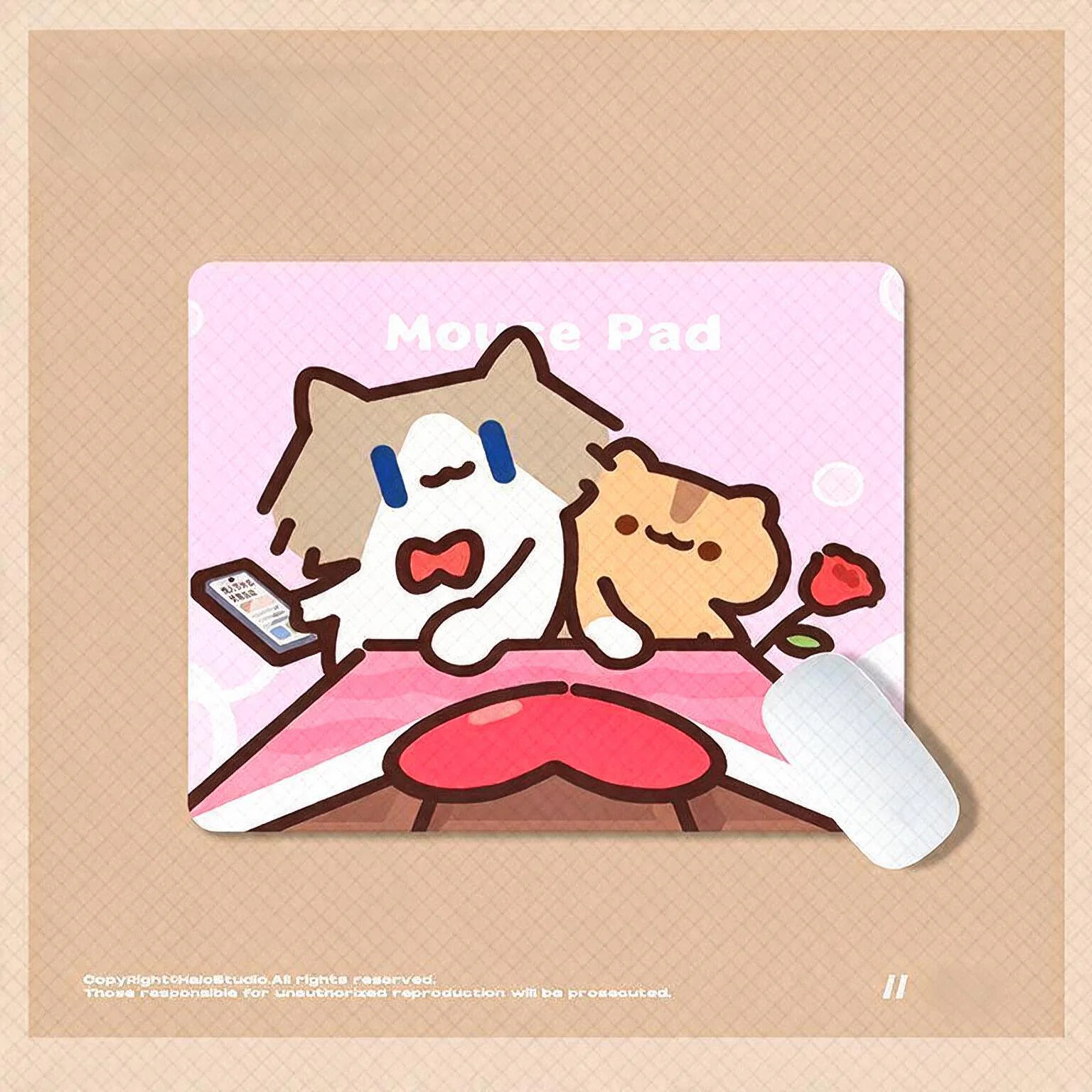 Monthly‑Salary Cat Mouse Pad, Cute Office Desk Mat