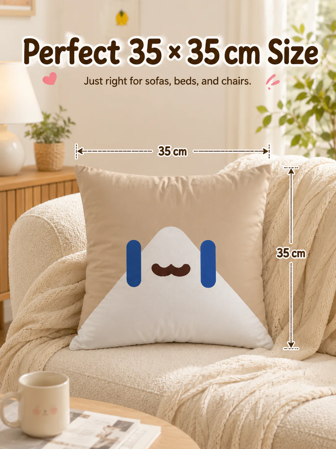 Cute Summer Beach Cartoon Cat Throw Pillow Cover, Square Decorative Cushion Case, Soft Pillowcase for Home Office Dorm