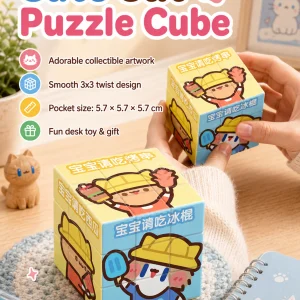 Cute Cartoon Cat 3x3 Magic Cube, Lovely IP Printed Puzzle Cube, Educational Stress Relief Toy, Creative Gift for Students