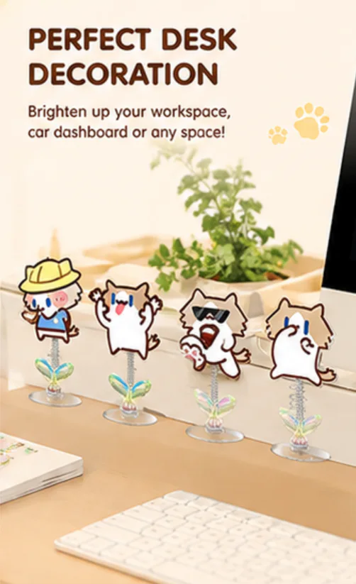 Cute Cartoon Cat Swing Car Dashboard Ornament, Lovely Wobbly Figure Decor, Car & Electric Vehicle Interior Decoration