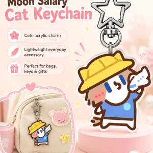Cute Cartoon Cat Acrylic Keychain, Star‑Shaped Clasp Backpack Charm, Lovely Pendant Gift for Students and Friends